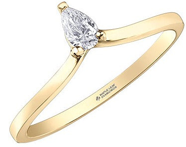14K Yellow Gold Pear Shaped Diamond Band