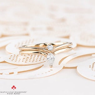 14K Yellow Gold Pear Shaped Diamond Band