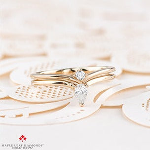 14K Yellow Gold Chevron Diamond Band