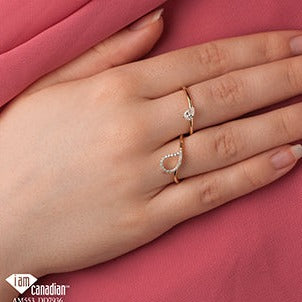 10K Yellow Gold Offset Pear Ring