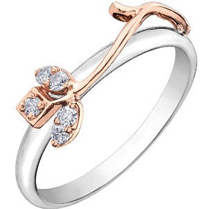 10K Two Tone Diamond Chi Chi Ring