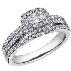 18K White Gold Palladium Diamond Ring