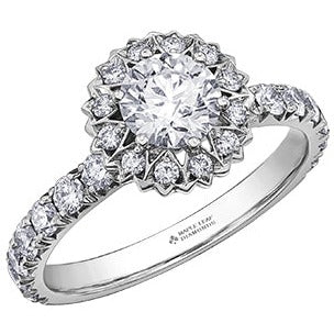 Stunning Maple Leaf Diamond Engagement Ring