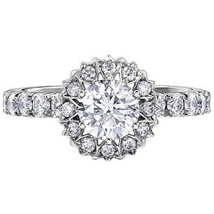 Stunning Maple Leaf Diamond Engagement Ring