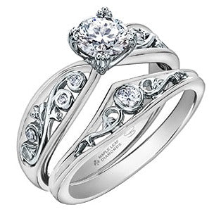18K Two Tone Gold Palladium Diamond Ring