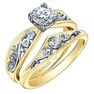 18K Two Tone Gold Palladium Diamond Ring