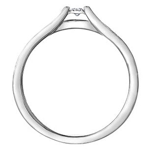 10K White Gold Illusion Set Diamond Ring