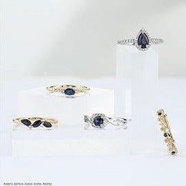 10K White Gold Diamond Sapphire Ring