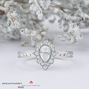 18K White Gold Palladium Diamond Ring