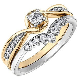 10K Yellow Gold Illusion Set Diamond Ring