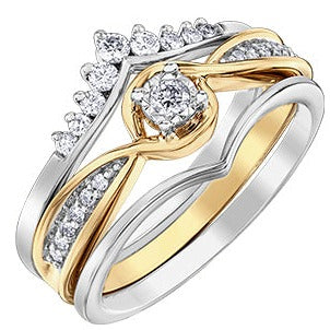 10K Yellow Gold Illusion Set Diamond Ring