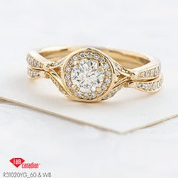 10K Yellow Gold Bezel Set Diamond Ring