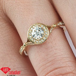 10K Yellow Gold Bezel Set Diamond Ring
