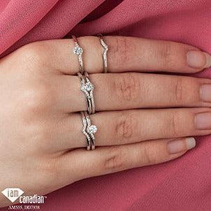 10K White Gold Diamond Chevron Band
