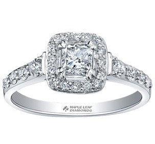 18K White Gold Palladium .80ct Diamond Ring