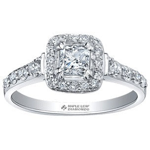 18K White Gold Palladium Diamond Ring