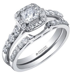 18K White Gold Palladium Diamond Ring