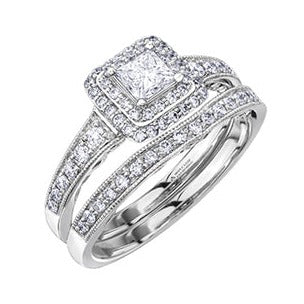18K White Gold Palladium Diamond Ring