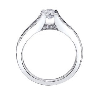 18K White Gold Palladium Channel Set Diamond Ring