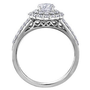 14K Yellow Gold Diamond Halo Ring