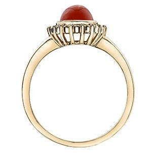 10K Yellow Gold Orange Moonstone Ring