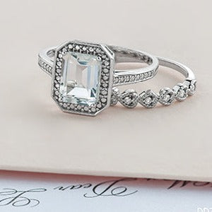 White Gold White Topaz Ring