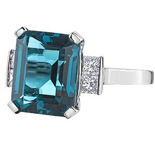 London Blue Topaz & Diamond Ring