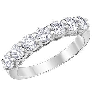 18K White Gold Palladium Claw Set Diamond Band