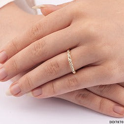 10K Yellow Gold Diamond Braided Band