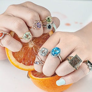 10K Yellow Gold Quartz & Diamond Ring