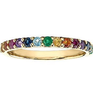 10K Yellow Gold Birthstone Bands