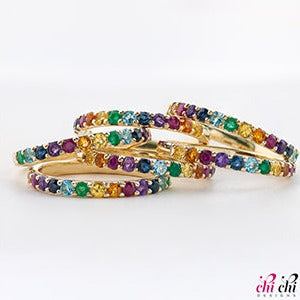 10K Yellow Gold Birthstone Bands