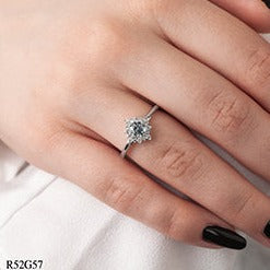 10K White Gold Aquamarine Diamond Ring