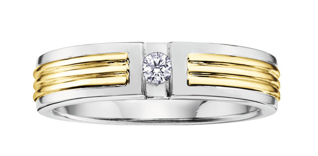 10K Two Tone Men's Wedding Band