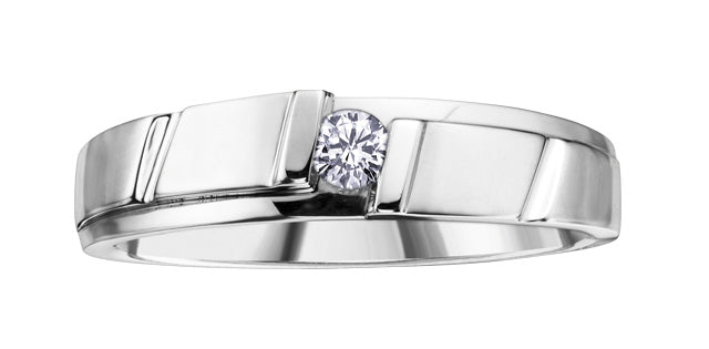 10K White Gold Diamond Men's Band