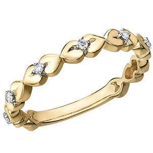 10K Yellow Gold Diamond Heart Ring