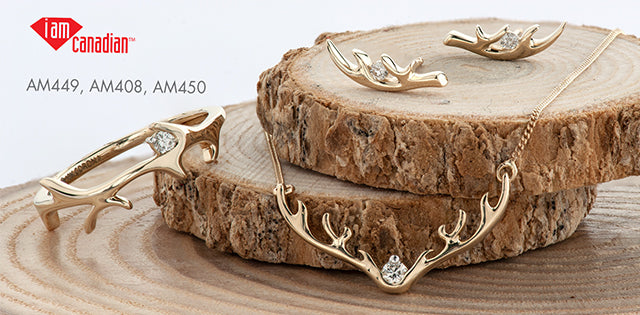 10K Yellow Gold Antler Ring