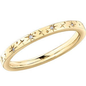 10K Yellow Gold Diamond Star Band