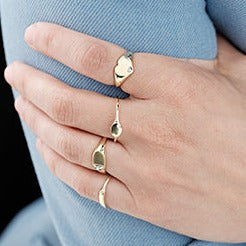 10K Yellow Gold Signet Heart Ring