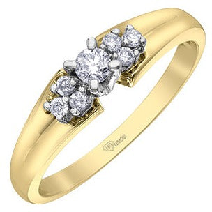10K Yellow & White Gold Diamond Ring