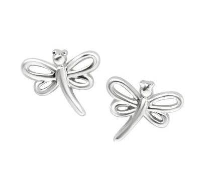 Sterling Silver Dragonfly Stud Earrings