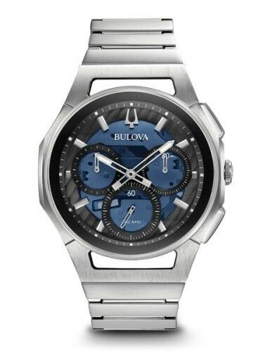 Bulova Curv Chronograph with Blue Skeleton Dial