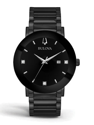 Bulova Black Stainless Steel with Diamonds