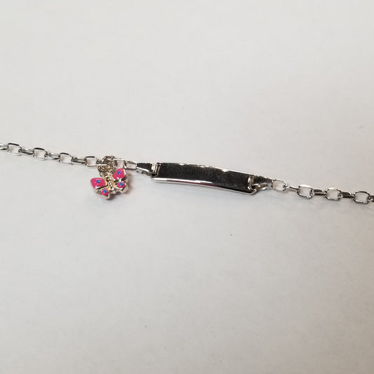 Sterling Silver Baby Bracelet with Butterfly