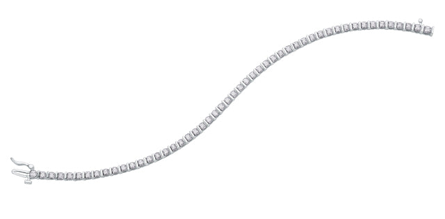 10K White Gold Diamond Tennis Bracelet