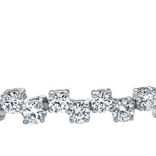 14K White Gold Offset Diamond Tennis Bracelet