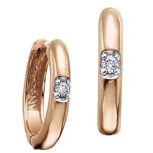 10K Yellow Gold Diamond Hoop Earrings