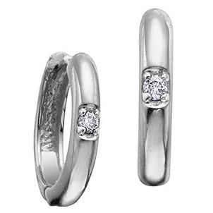 10K Yellow Gold Diamond Hoop Earrings