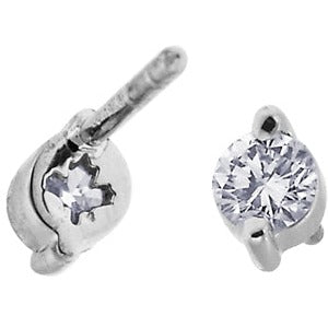 10K White Gold Diamond Stud Earrings