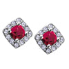 10K White Gold Diamond & Gem Earrings